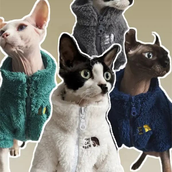 The Cat Face Lamb Velvets Coats for Cats