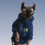 The Cat Face Lamb Velvets Coats for Cats - Navy (2)