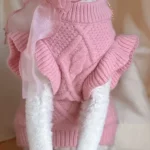 Winter Pink Lace Sweaters for Cats - Sweater