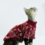 British Style Knitted Christmas Pullover Sweater for Cats