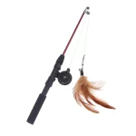 Cat Fishing Pole Toy Telescopic Fishing Rod Toy for Cats