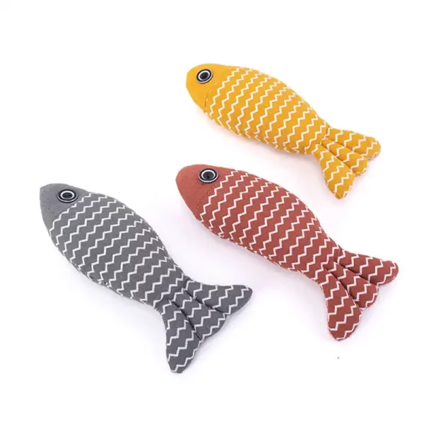 Cat Linen Fish Toy with Catnip
