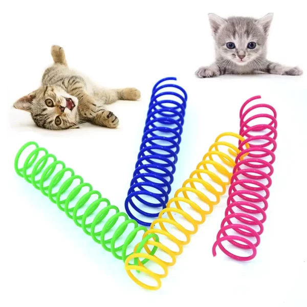 Cat Spring Toy Colorful Plastic Spring