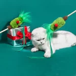 Christmas Tree Elf Cat Teaser Stick