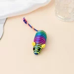 Colorful Winding Little Mouse Cat Toy - Rainbow blue