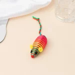 Colorful Winding Little Mouse Cat Toy - Rainbow red