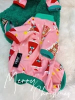 Elk Hat Cat Christmas Holiday Outfit for Cats - Pink 2 feet
