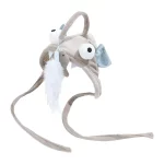 Head Mounted Dinosaur Cat Hanging Toy Feather Fish - Grey