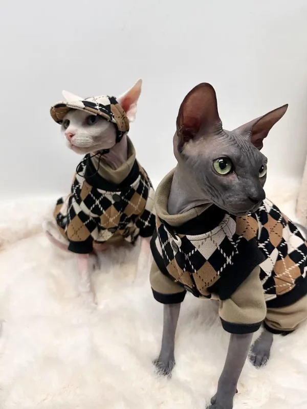 Maillard British Plaid Brown Outfits for Cats