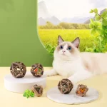Mutian Polygonum Ball Cat Toys with Bells Catnip