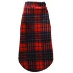 Polar Fleece Christmas Plaid Clothes for Cats - Red