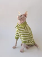 Pure Cotton High Elastic POLO Shirt Onesie for Cats - Green Shirt