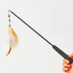 Retractable Cat Wand Toy Fishing Pole Style - Yellow