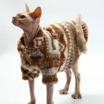 Lamb Velvet Zip Christmas Jacket for Cat - Long sleeve