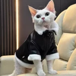 Velvet Thickened Winter Leather Jacket for Cats
