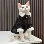 Velvet Thickened Winter Leather Jacket for Cats