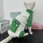 Winter Thick belly-covering Four-legged Sweatshirt for Cats - Green
