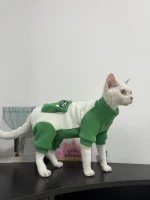 Winter Thick belly-covering Four-legged Sweatshirt for Cats - Green