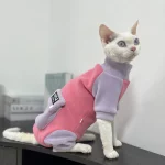 Winter Thick belly-covering Four-legged Sweatshirt for Cats - Pink