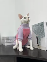Winter Thick belly-covering Four-legged Sweatshirt for Cats - Pink