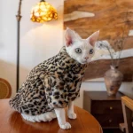 Faux Rabbit Fur Leopard Print Fur Coat for Cat