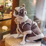 Lamb Velvet Coats with Horn Button for Cats