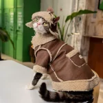 Lamb Velvet Coats with Horn Button for Cats