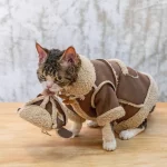 Lamb Velvet Coats with Horn Button for Cats