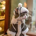 Lamb Velvet Coats with Horn Button for Cats