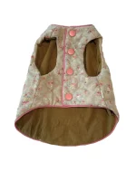 Reversible Cotton Vest for Cats - Khaki