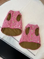 Reversible Cotton Vest for Cats - Pink