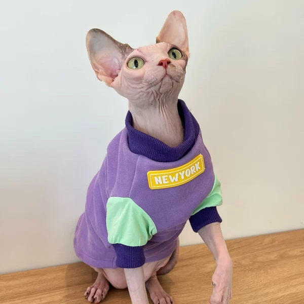 New York T-shirt for Sphynx Cats - Purple