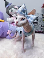 Cinnamoroll Plaid Onesie Tanktop for Cats - Onesie + bow