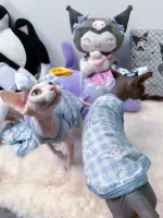 Cinnamoroll Plaid Onesie Tanktop for Cats - Tank top + bow