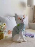 Little Flower Tank Tops for Cats - Green