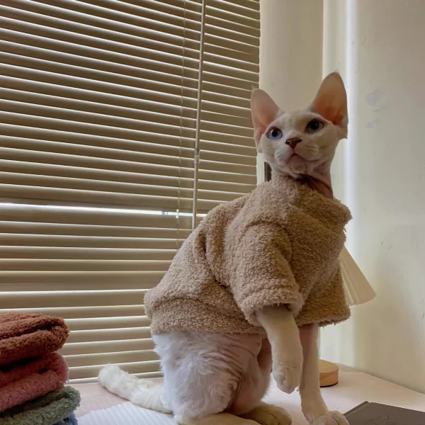 Soft Plush Sweater for Cats - Apricot