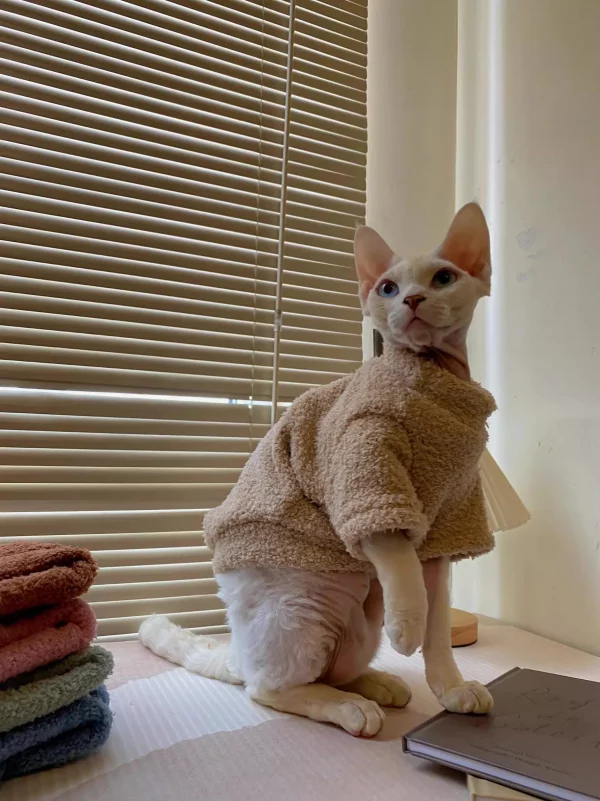 Soft Plush Sweater for Cats - Apricot