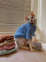 Soft Plush Sweater for Cats - Blue