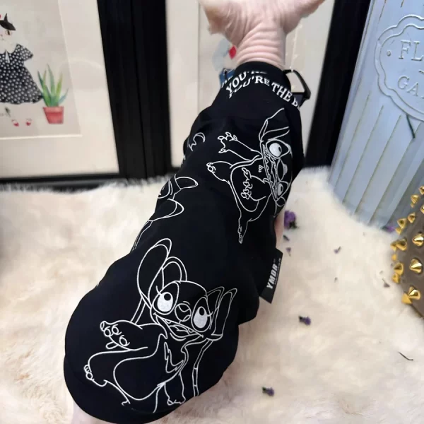 Black Stitch Tank Top for Cats