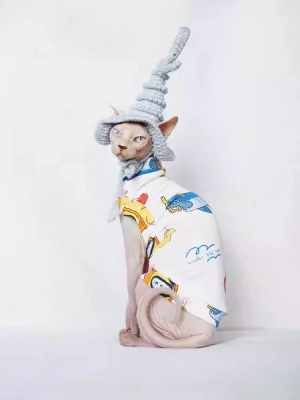 Cotton Underwater World One-arm Shirt for Cats