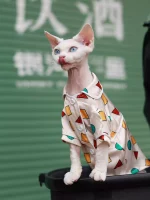 Geometric Pattern Silk Pajamas for Cats