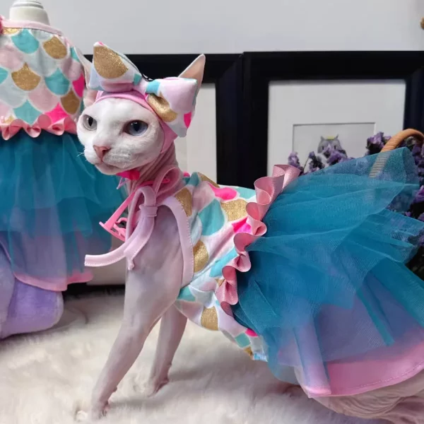 Mermaid Tulle Dress for Cats