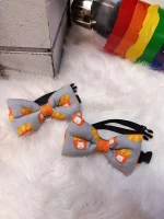 Modal French Chips Print Onesies for Cats - Bow tie