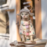 Yeswarmg Adorable Thick & Warm Cat Coat with Fluffy Pom-Poms and Colorful Polka Dots, Perfect for Devon Rex and Hairless Breeds